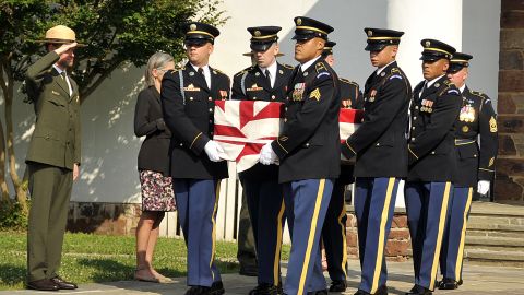 The remains of two Civil War soldiers are transferred on Tuesday, June 19, 2018, from the National Park Service to the US Army.