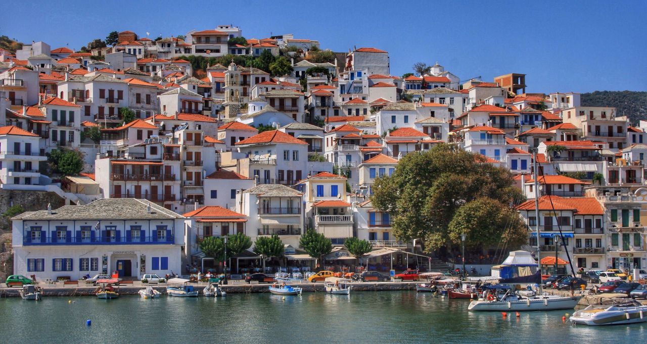 <strong>Greece, Skopelos: </strong>The Sporades area north of Athens offers exhilarating sailing, remote anchorages and attractive towns such Skopelos, film set for Mama Mia. 