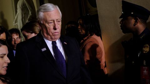 House Minority Whip Steny Hoyer, a Maryland Democrat, leaves the House of Representatives Chamber in January in Washington.