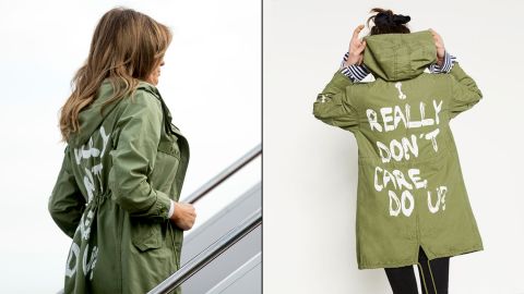 Figur tømmerflåde skildring Melania Trump dons jacket saying 'I really don't care. Do U?' ahead of her  border visit -- and afterward | CNN Politics