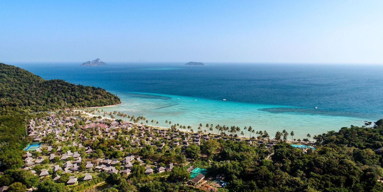 <strong>Aerial view: </strong>Phi Phi Island Village Beach Resort offers a direct boat service to the hotel via Phuket. Public ferries are also available from Krabi, Aonang and Koh Lanta to Phi Phi's Tonsai pier. Guests can then take a long-tail boat to the resort. 