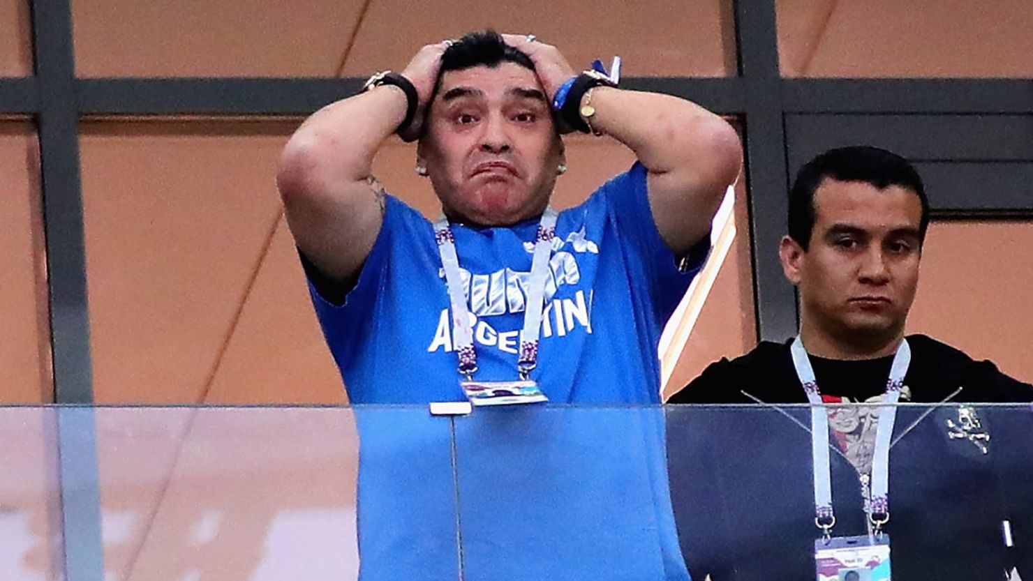 Diego Maradona's initially optimistic disposition quickly turned as Argentina lost 3-0 to Croatia in Group D on Thursday. 