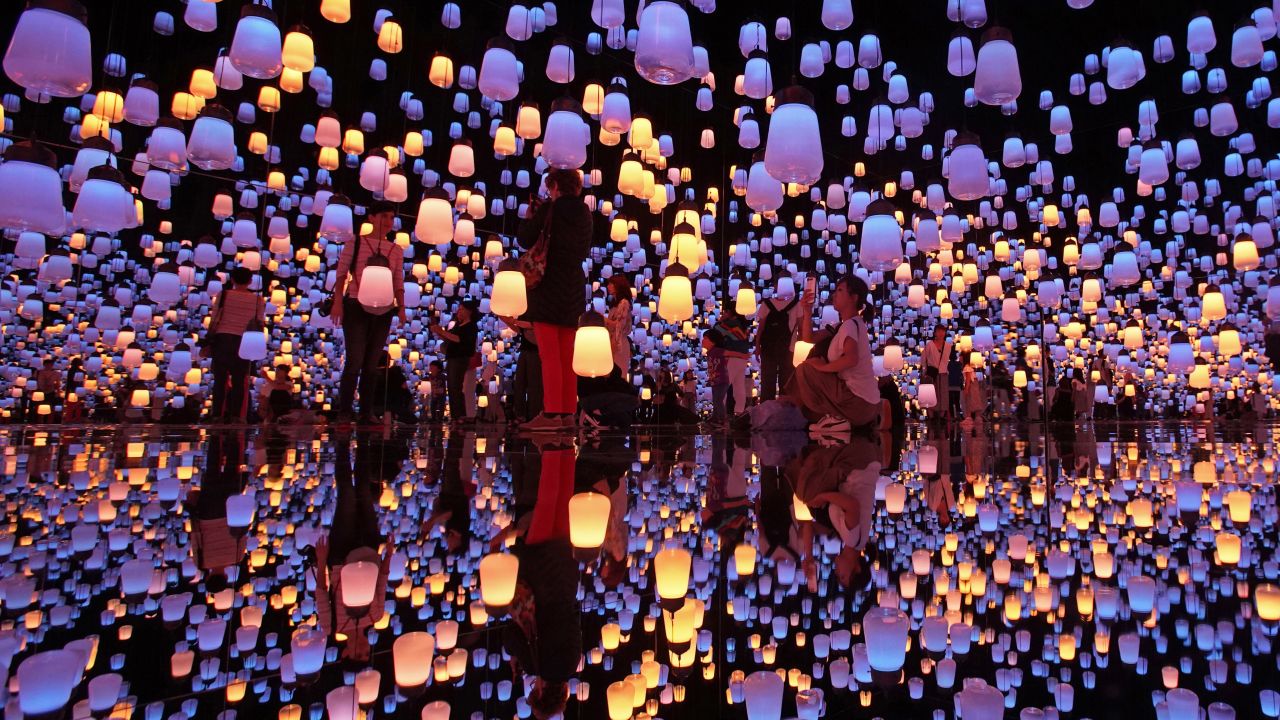 <strong>Tokyo:</strong> A new museum specializing in digital art opened in Tokyo in June. TeamLab's installation "Forest of Resonating Lamps" is pictured in the new venue, called MORI Building DIGITAL ART MUSEUM teamLab Borderless. 