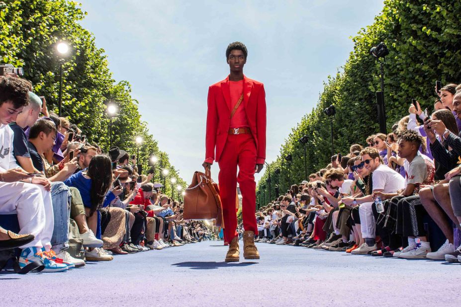 On June 21, 2018 Virgil Abloh showed his first collection as artistic director of Louis Vuitton menswear.