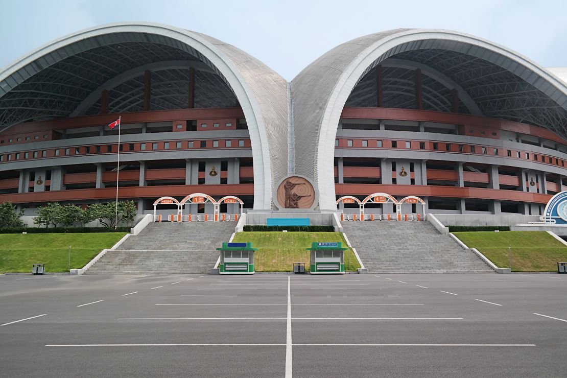 "In Kim Jong Il's 1991 treatise 'On Architecture,' he describes how (the event's buildings) were specially designed to be a combination of cylinders, ziggurats and serpentine curves. He said that rectilinear buildings were an 'outdated method.'"