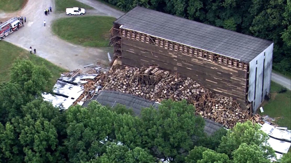 Half the building was still intact after the collapse in Bardstown.