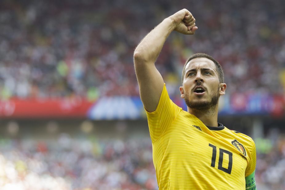 Captain Eden Hazard also scored two for Belgium.