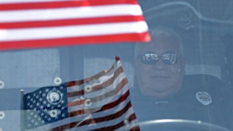 A bus driver waits inside a bus on Saturday in McAllen, Texas.