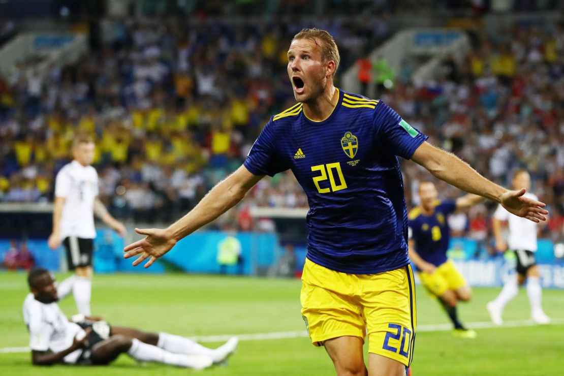 Ola Toivonen gave the Swedes a shock lead after 32 minutes.