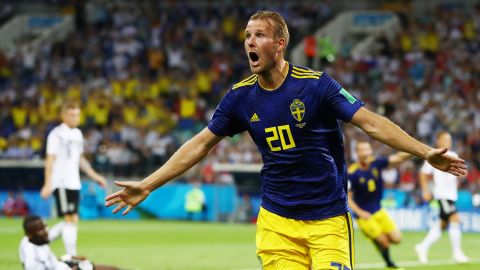 Ola Toivonen gave the Swedes a shock lead after 32 minutes.