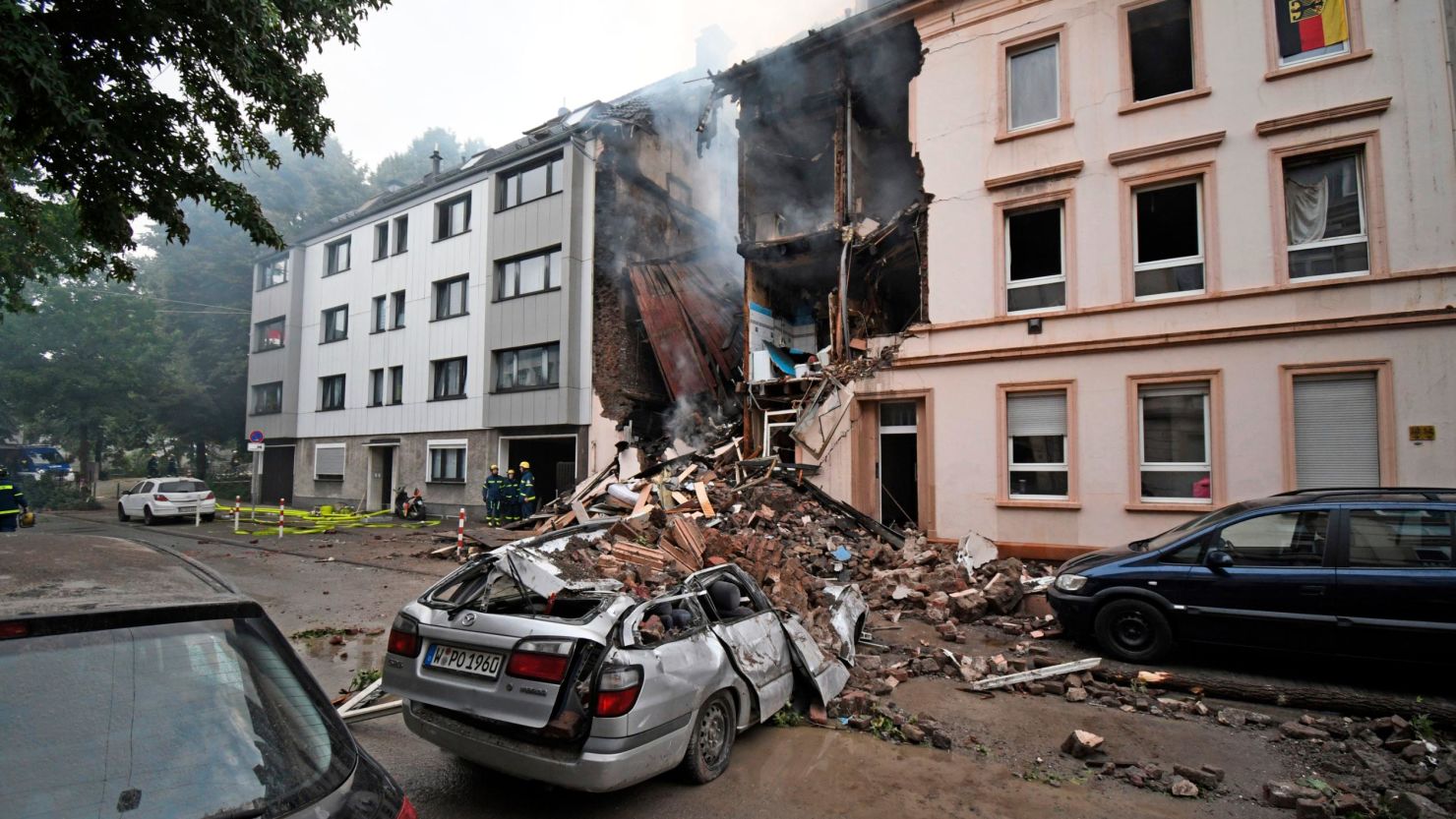 A car and a house were destroyed after an explosion Saturday in Wuppertal, Germany. 