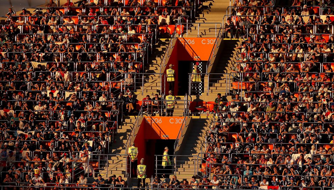 A shot of the crowd at the Ekaterinburg  Arena during the Japan-Senegal match.