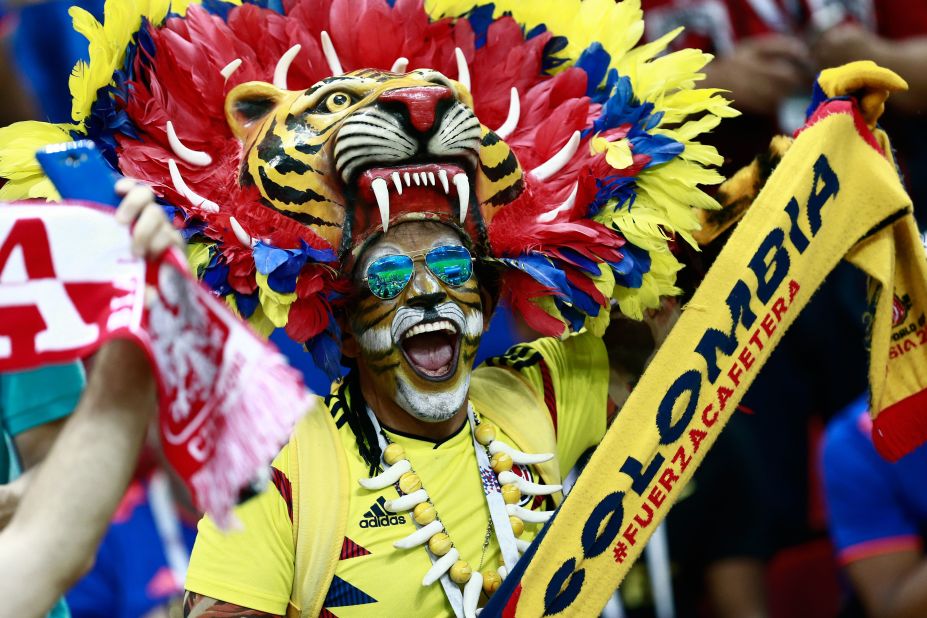 A Colombia fan before the Poland match.