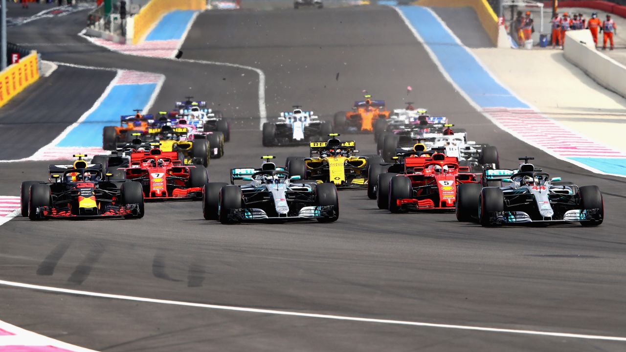 The first French GP in 10 years gets under way at the Paul Ricard Circuit.