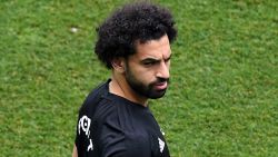 Egypt's forward Mohamed Salah attends a training session at the Volgograd Arena in Volgograd on June 24, 2018, on the eve of their Russia 2018 World Cup Group A football match against Saudi Arabia. (Photo by Mark RALSTON / AFP)        (Photo credit should read MARK RALSTON/AFP/Getty Images)