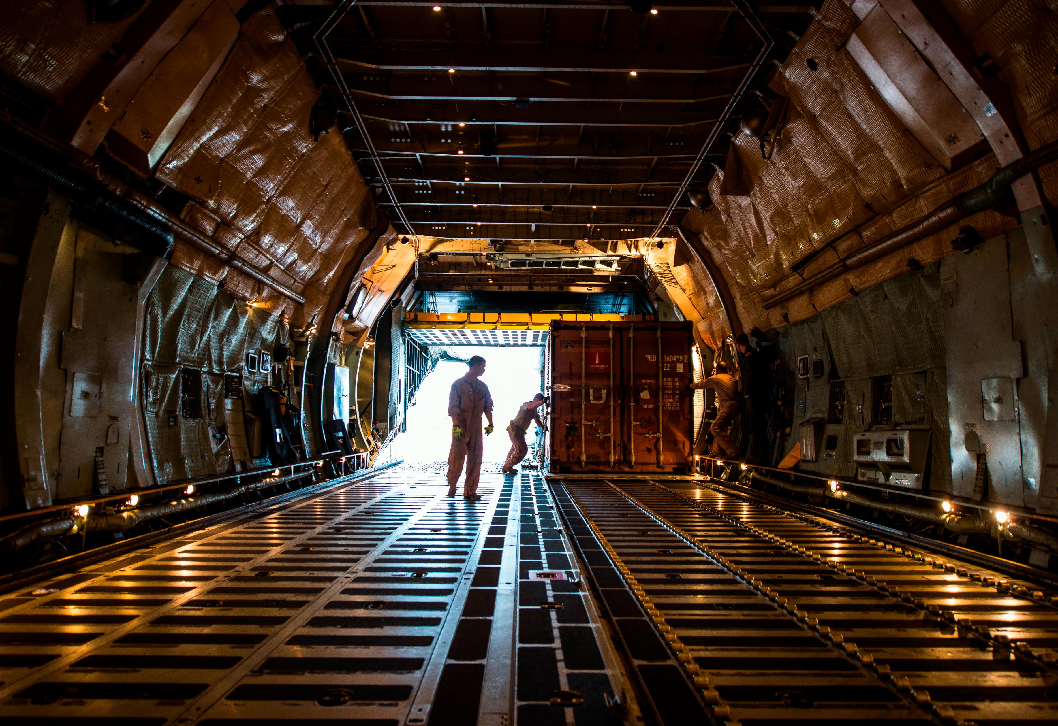 military cargo plane interior