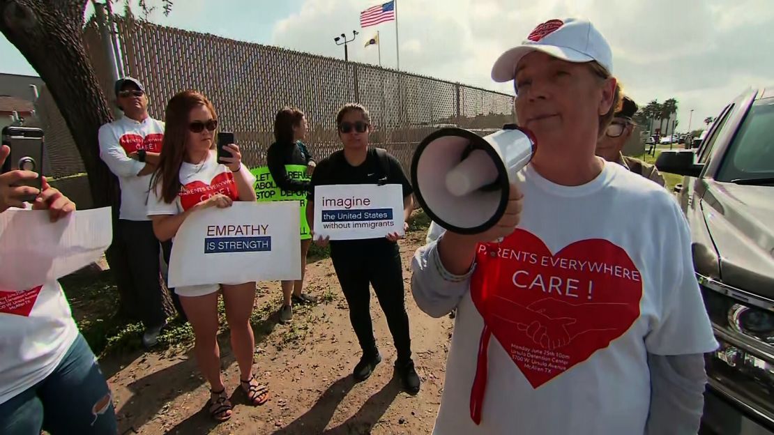 Protesters gathered Monday to denounce the separation of migrant children and their parents.