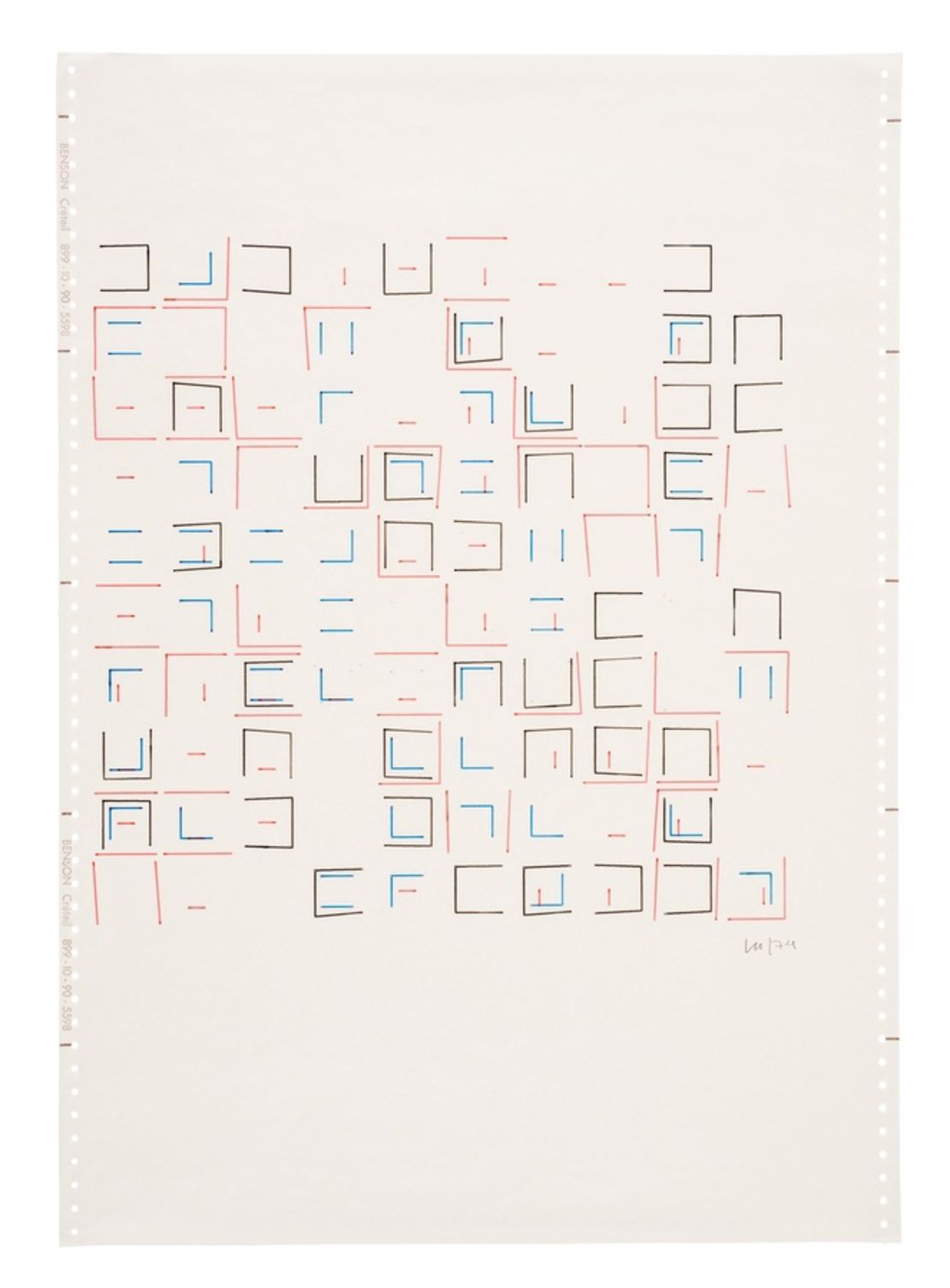 "Untitled" (1972) by Vera Molnár, an early example of computer art. 