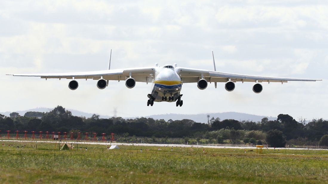 <strong>Antonov An-225 Mriya: </strong>The wingspan of this aircraft measures 88.4 meters, which is longer than five 53-foot semi-truck trailers put end-to-end and the largest wingspan of an aircraft presently in service.