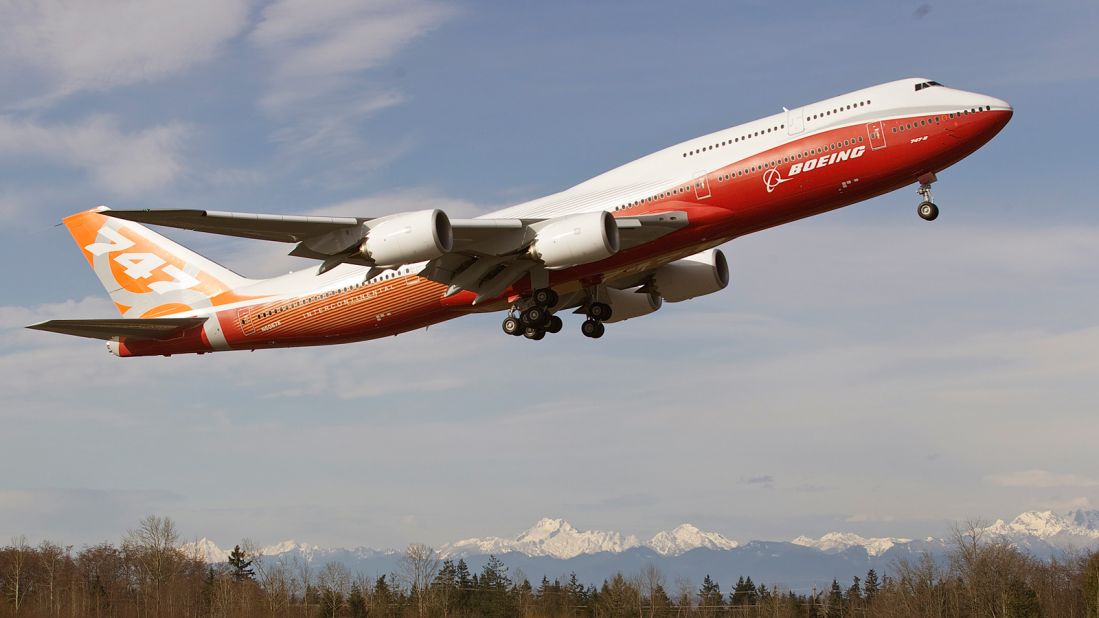 <strong>Boeing 747-8: </strong>While its been exceeded by the Airbus A380 in passenger capacity, the newest addition to the Boeing 747 family holds its place in the record books as the longest airliner in the world.