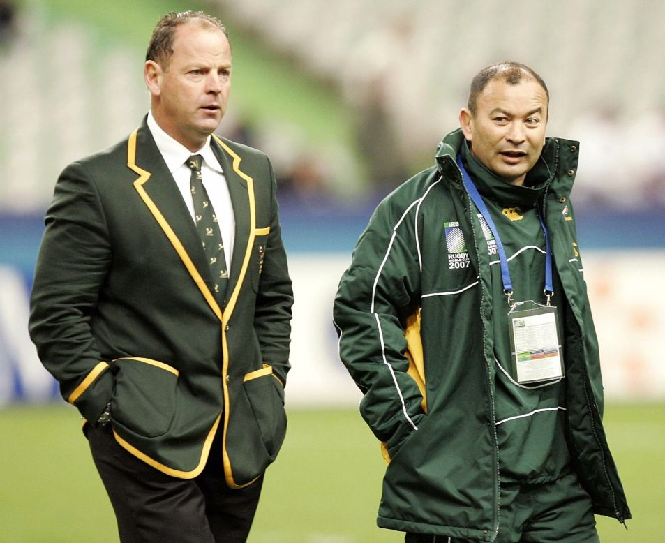 The much-traveled Jones had a spell as assistant coach with South Africa during the 2007 World Cup in France. The Springboks, led by head coach Jake White (left), beat England in the final.