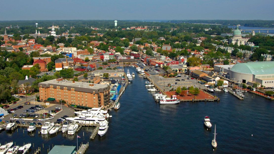 Annapolis City Dock is a cultural hub filled with bars and restaurants. 