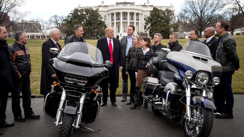 cnnmoney trump harley davidson white house