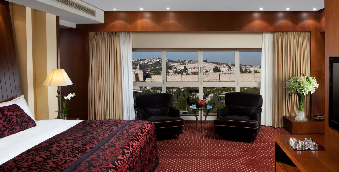 The presidential suite offers views of the Old City.