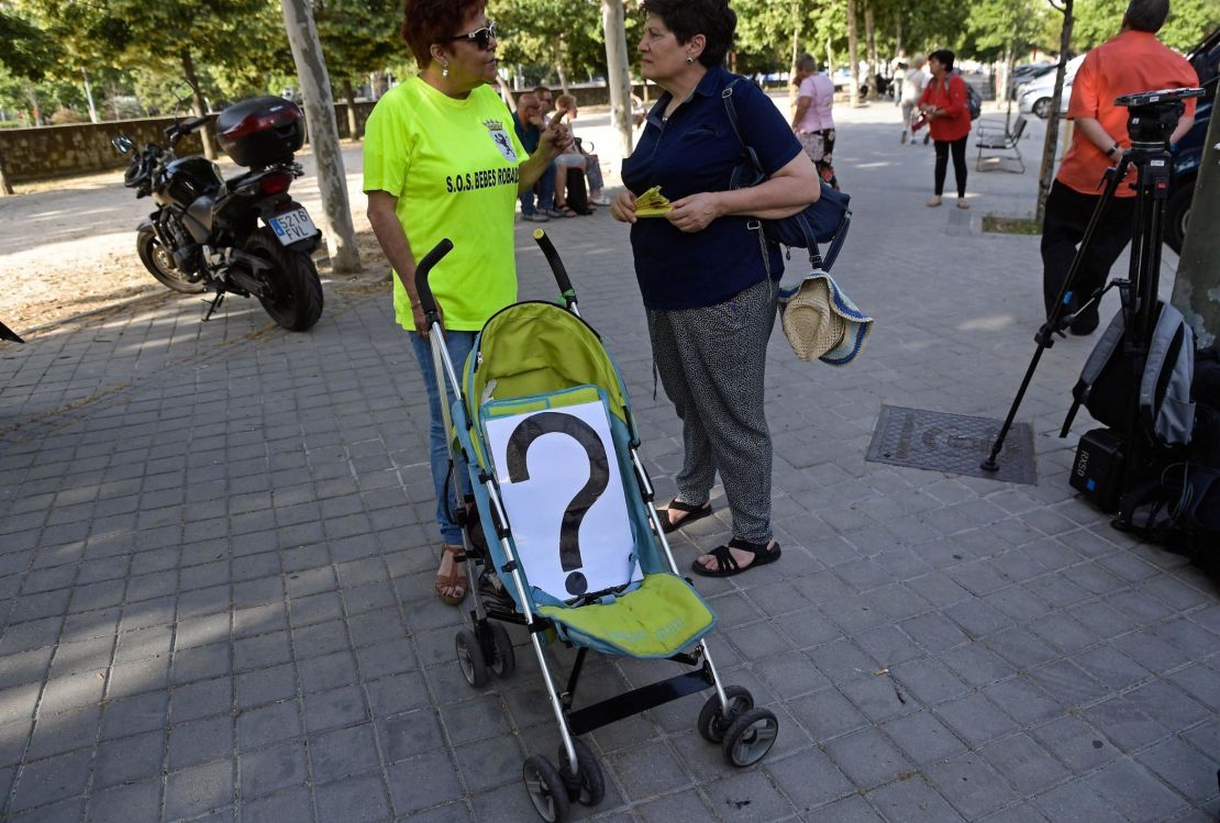 A protester outside the courtroom on Tuesday. 