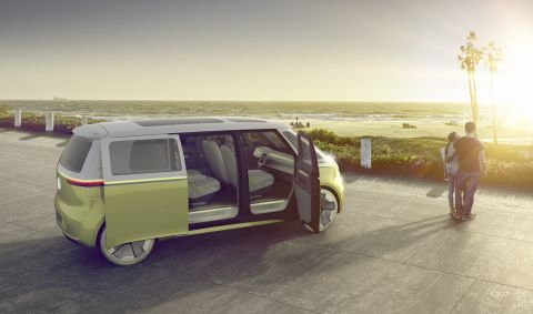 The I.D. BUZZ is set for launch in 2022, according to Volkswagen, who ensures that the van will be equipped with eight seats and enough space for "bikes and boards." The I.D. BUZZ will also feature all-wheel drive and a battery range of 372 miles (600 kilometers).