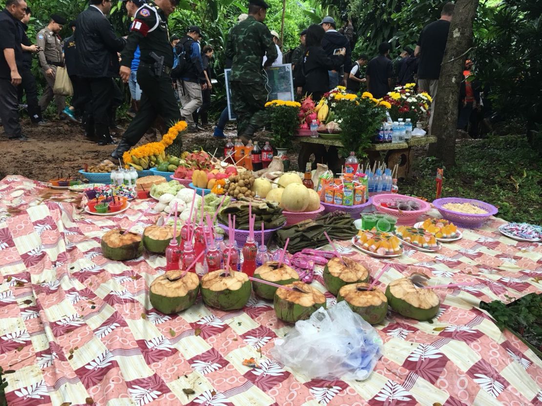 Parents of the missing boys have left food as an offering to spirits to keep their sons safe.