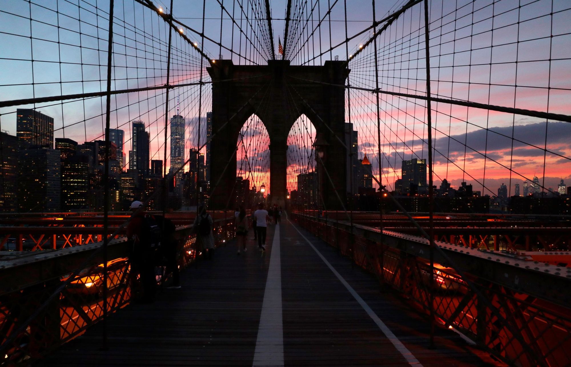 manhattan skyline sunset