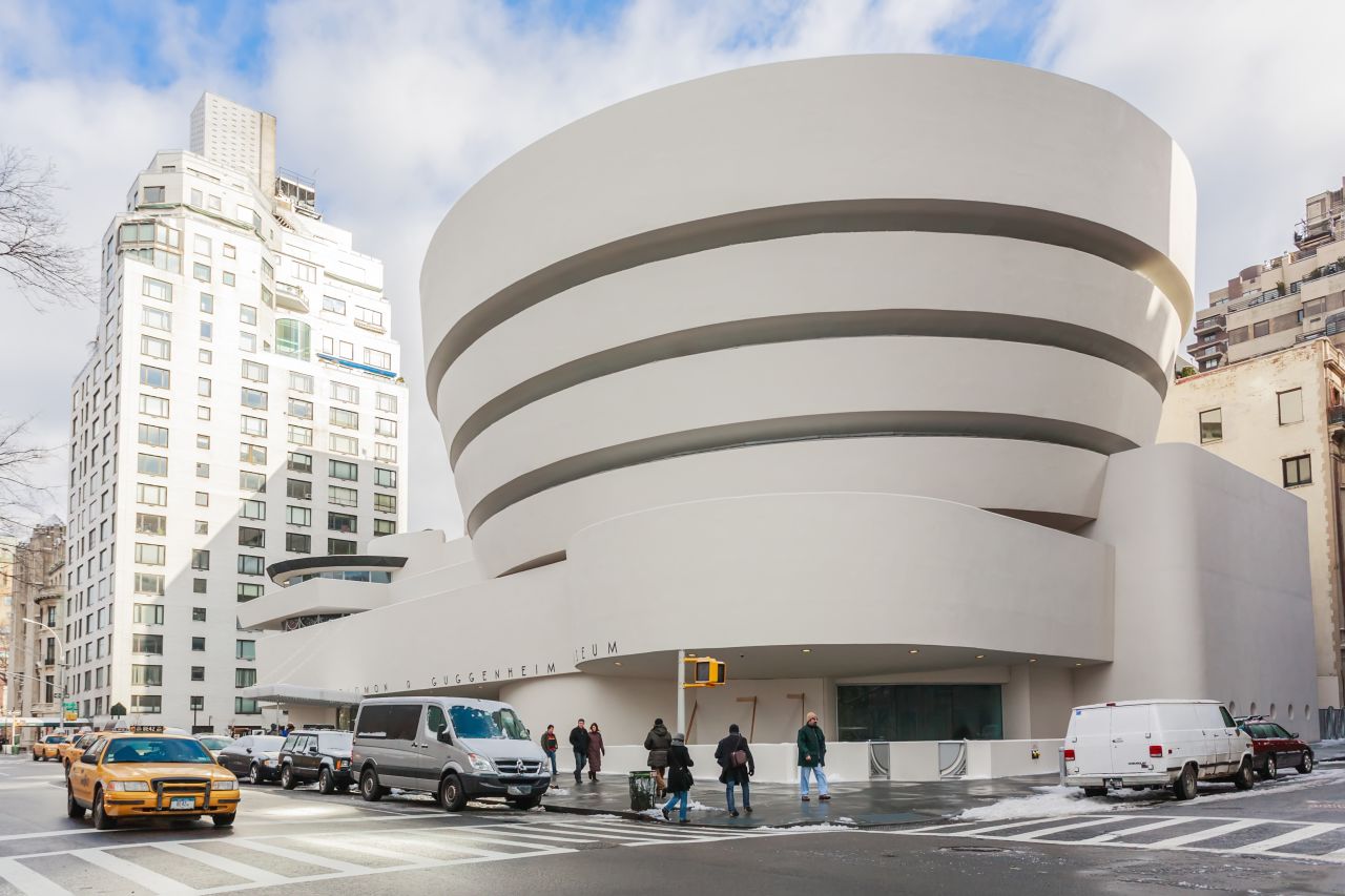 New York, United States - January 11, 2009: The Solomon R. Guggenheim Museum of modern and contemporary art. Designed by Frank Lloyd Wright