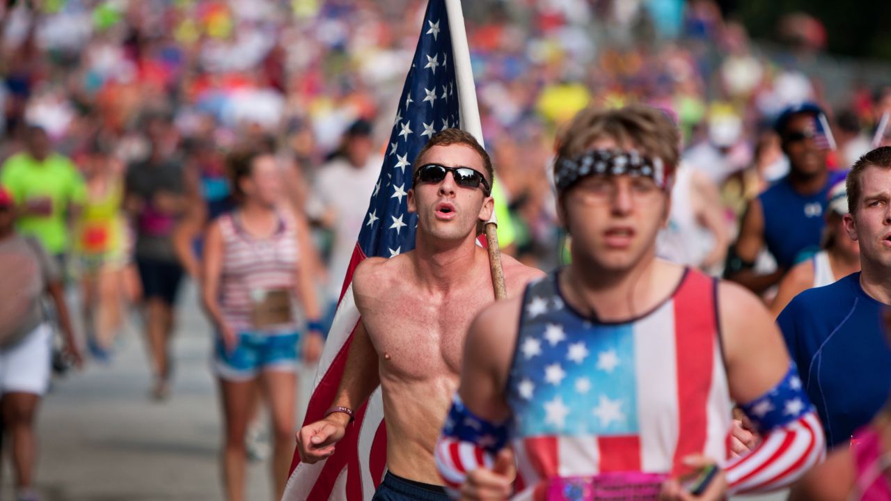 <strong>Atlanta, Georgia:</strong> Tens of thousands show their athletic skills and love of country each July 4 in Atlanta at the AJC Peachtree Road Race.