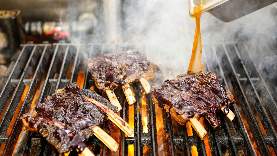 Tocabe's bison ribs with blueberry barbecue sauce