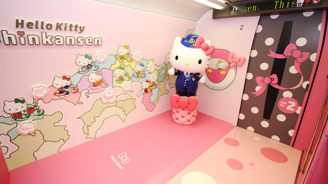 <strong>Hello Kitty photo booth: </strong>There is also a photo booth -- featuring a Hello Kitty doll in Shinkansen uniform -- for passengers.