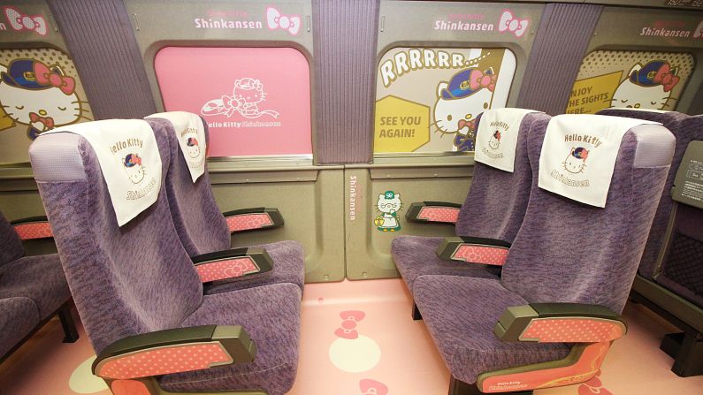 <strong>Kawaii! Room: </strong>The floor, windows, headrests and armrests of Car 2 -- named Kawaii! Room -- are covered in motifs from Hello Kitty and Friends. 