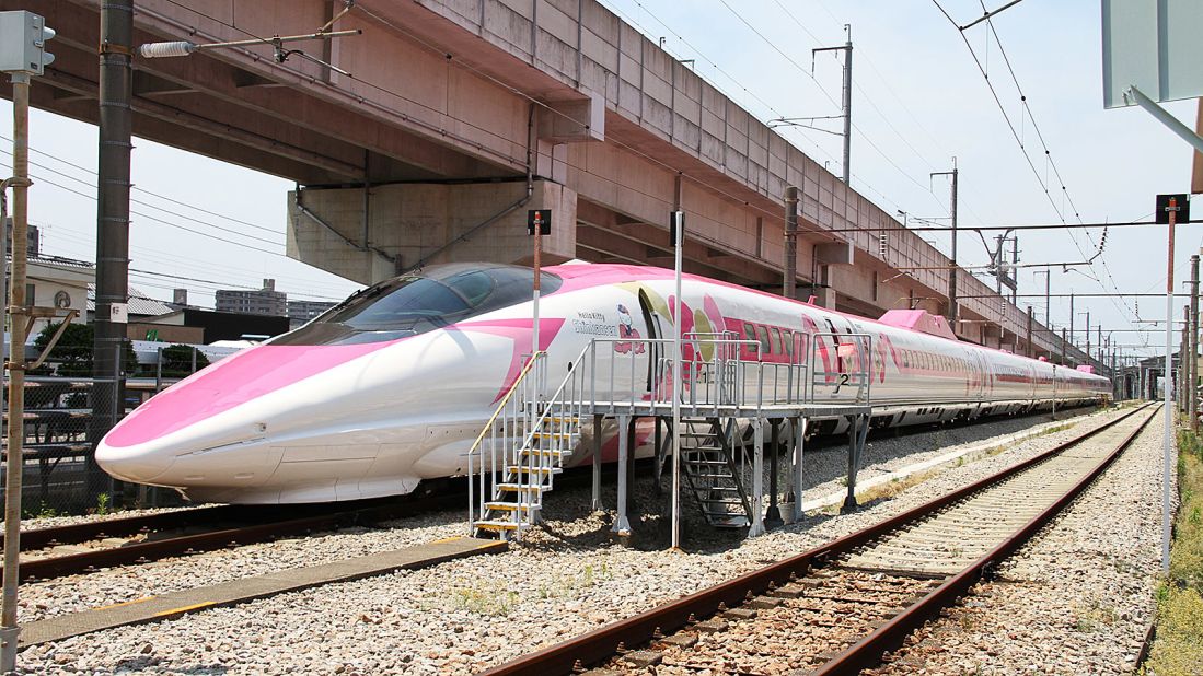 <strong>Plenty of pink: </strong>The livery is decorated in pink ribbons and Hello Kitty's signature bow.  