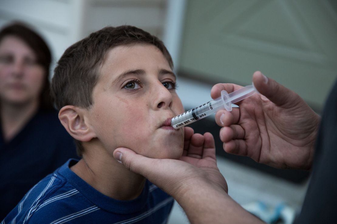 Trevor takes an array of medication three times a day to help minimize the severity and frequency of his seizures. 