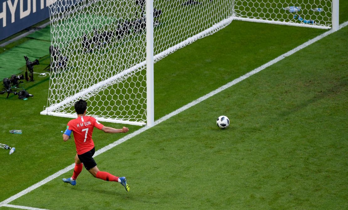 Son Heung-min scored South Korea's second goal Wednesday. 