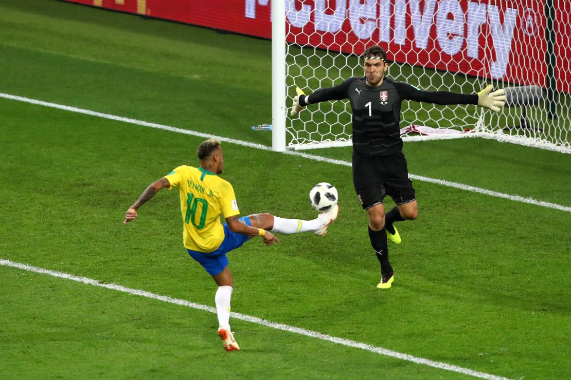 Neymar had chances to add a third for Brazil.