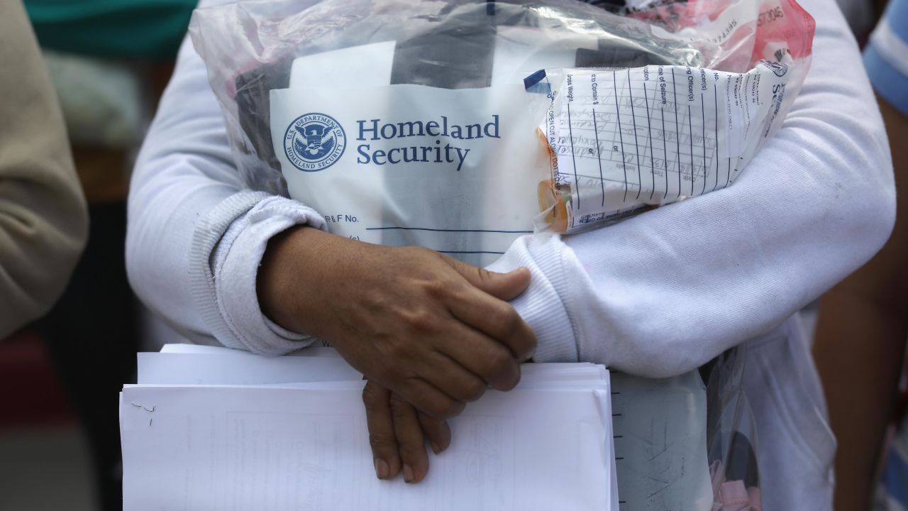 Central American immigrants depart ICE custody, pending future immigration court hearings on June 11, 2018 in McAllen, Texas. Thousands of undocumented immigrants continue to cross into the U.S., despite the Trump administration's recent "zero tolerance" approach to immigration policy.  (Photo by John Moore/Getty Images)