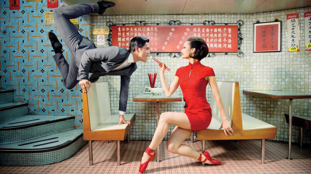 <strong>Hunger for dance: </strong>The photos, including this shot of dancers Garry Corpuz and Wang Qingxin, appear in a brochure for the new season. 