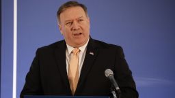 Secretary of State Mike Pompeo speaks about the release of the Trafficking in Persons report at the State Department June 28, 2018 in Washington, DC. 
