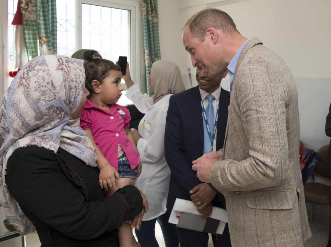 The Duke of Cambridge visits the Jalazone refugee camp north of Ramallah.