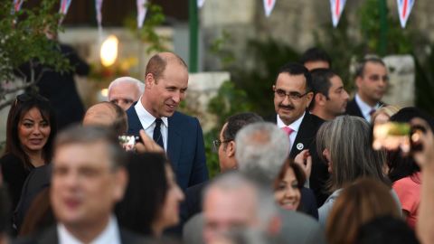 Prince William speaks during a reception in the residence of the British Consul General in Jerusalem.