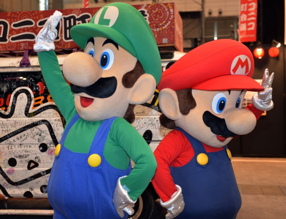 Super Mario (R) and Luigi, characters from the popular Mario Kart video game franchise. 