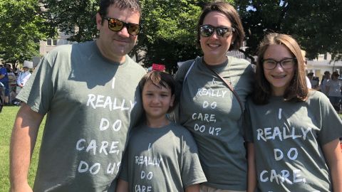 The Ickowitz family takes part in Saturday's Washington rally. They are, from left to right, Mike, 39; Jake, 9; Tanya, 40; and Rachel, 12.