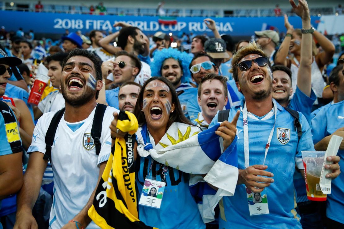 Uruguay's fans celebrated the winner wildly.
