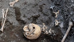 Archaeologists at Pompeii say a man previously thought to have been crushed by a flying stone block as he fled the Mt. Vesuvius eruption was not killed by the projectile after all. New research has yielded the man's skull and upper skeleton, which were not crushed, and indicate that he died instead of asphyxiation.